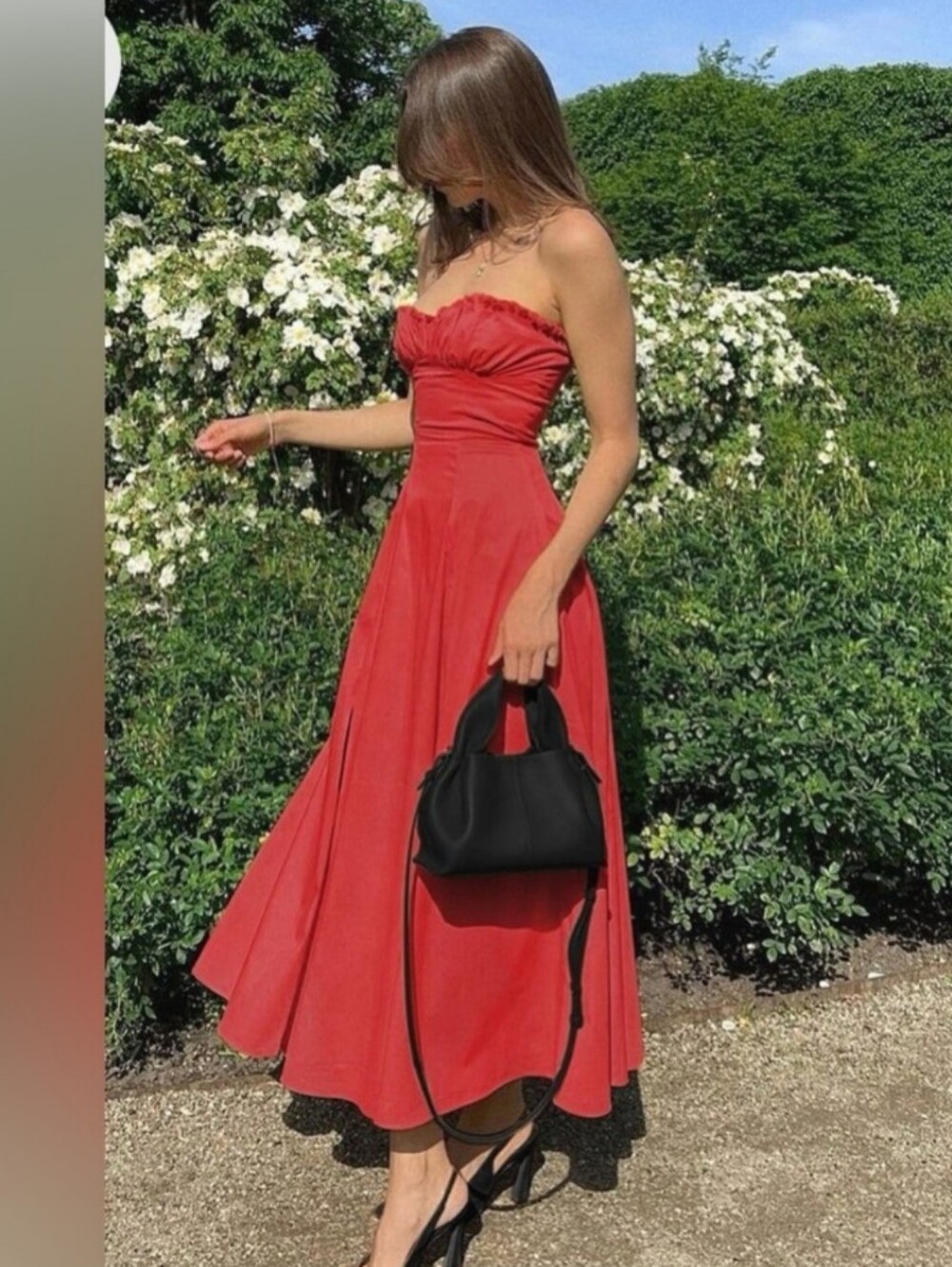 NWT Commense Strapless Red Midi Dress - Classic Summer Dress XS